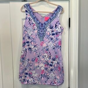 Floral Sleeveless dress- Purple and Pink